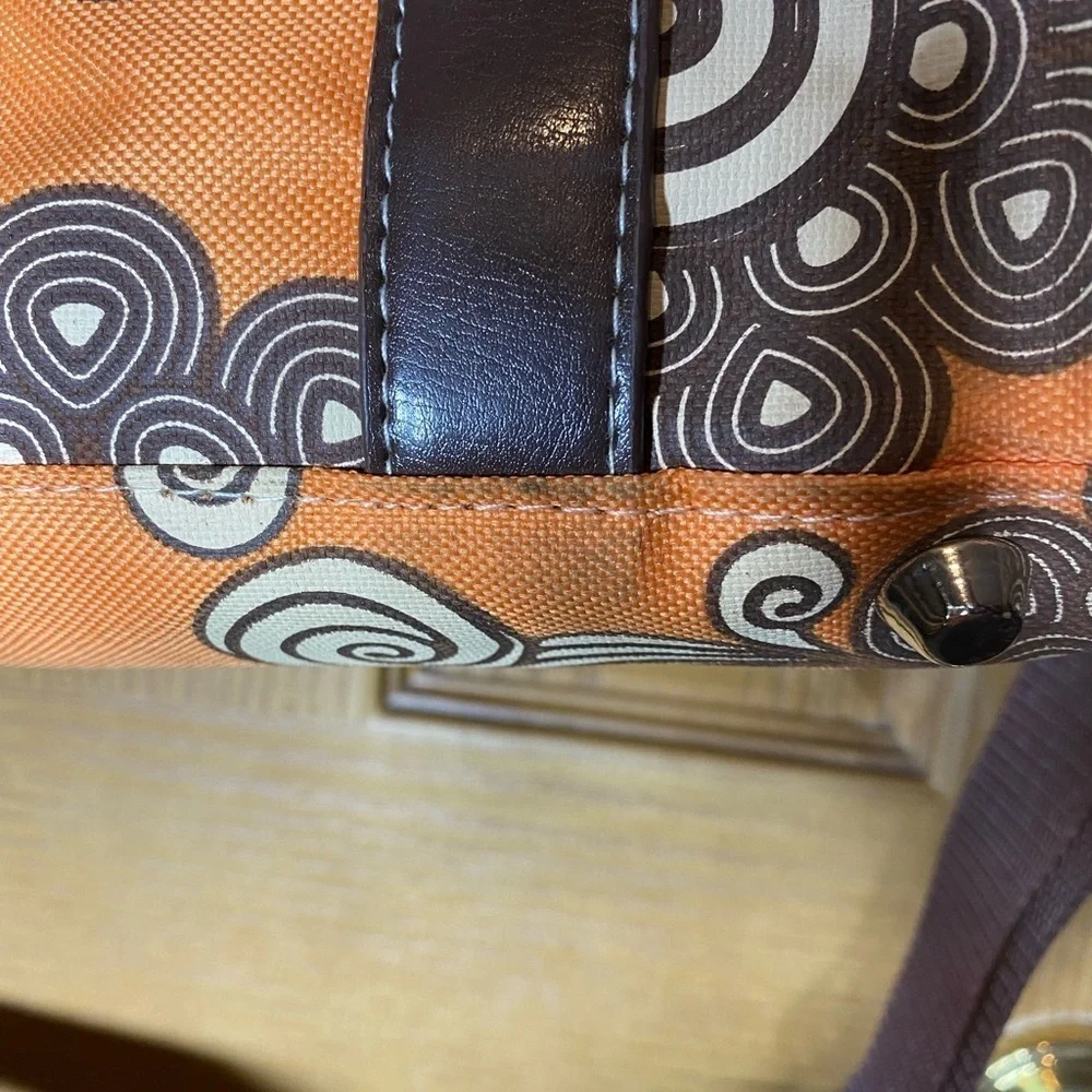 House of Botori orange and brown big bag shoulder bag purse duffle bag baby bag‍