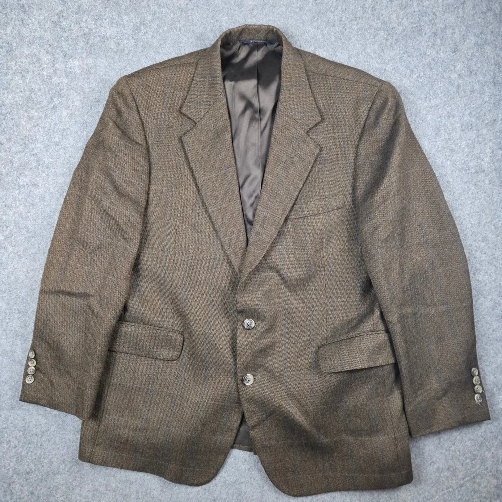 Nordstrom Loro Piana Blazer Mens 44R Brown Camel Hair Herringbone Sport Coat USA