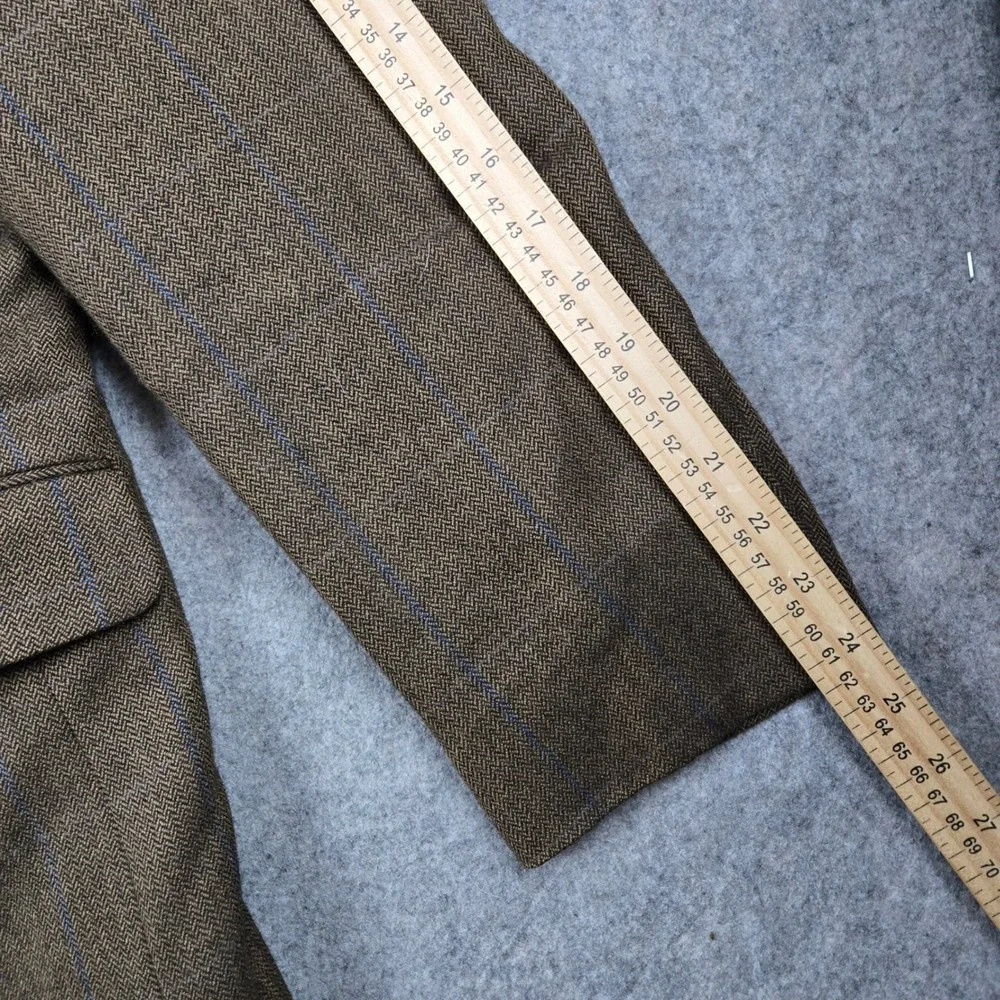 Nordstrom Loro Piana Blazer Mens 44R Brown Camel Hair Herringbone Sport Coat USA