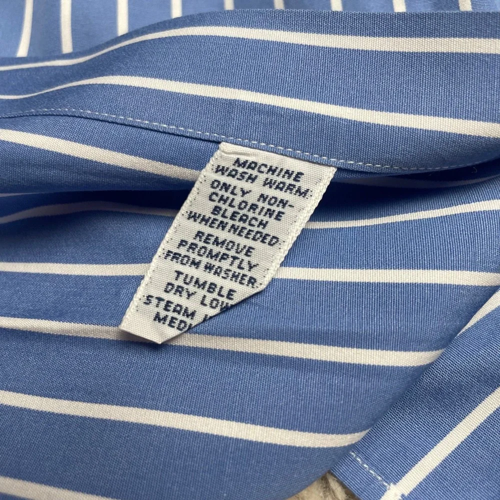 Ralph‎ Lauren Mens Classic Fit Striped Button Down Shirt Blue White XL 17 34/35