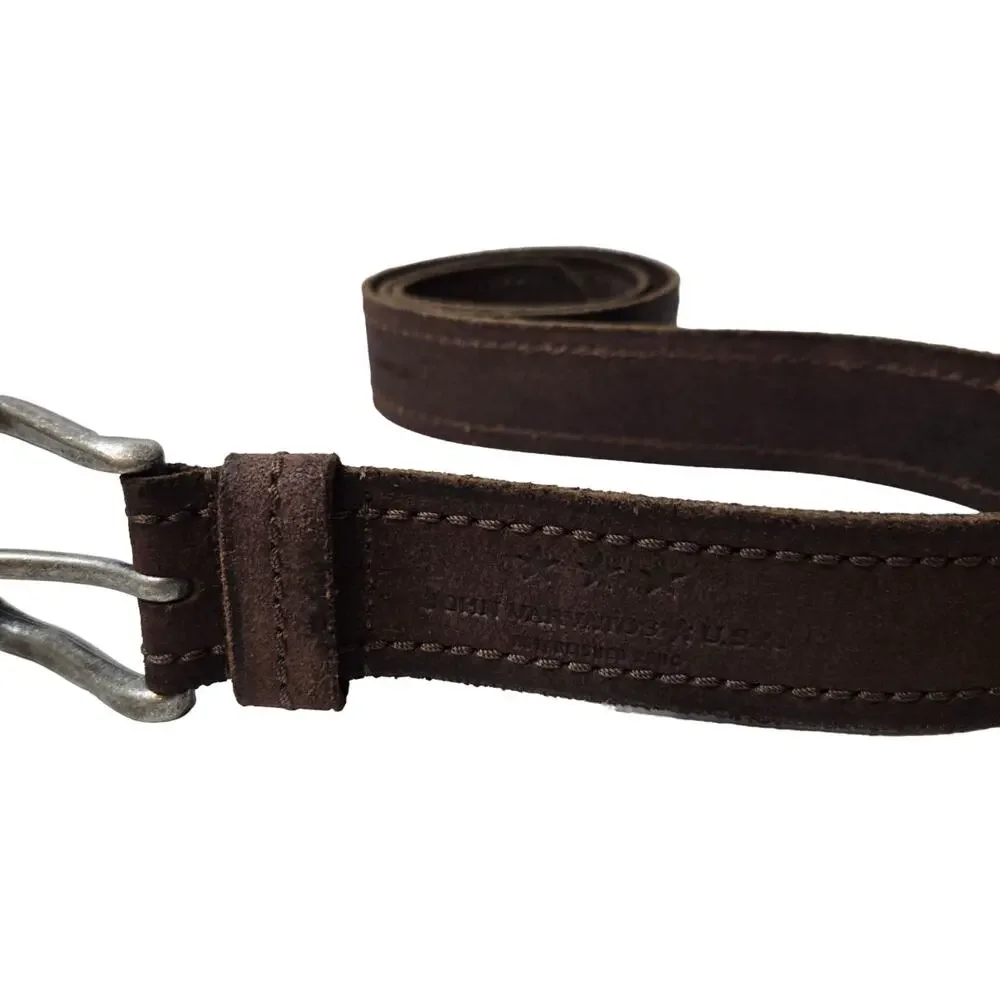 John Varvatos Star USA Textured Suede With Stitch Chocolate Men's Belt Size 38