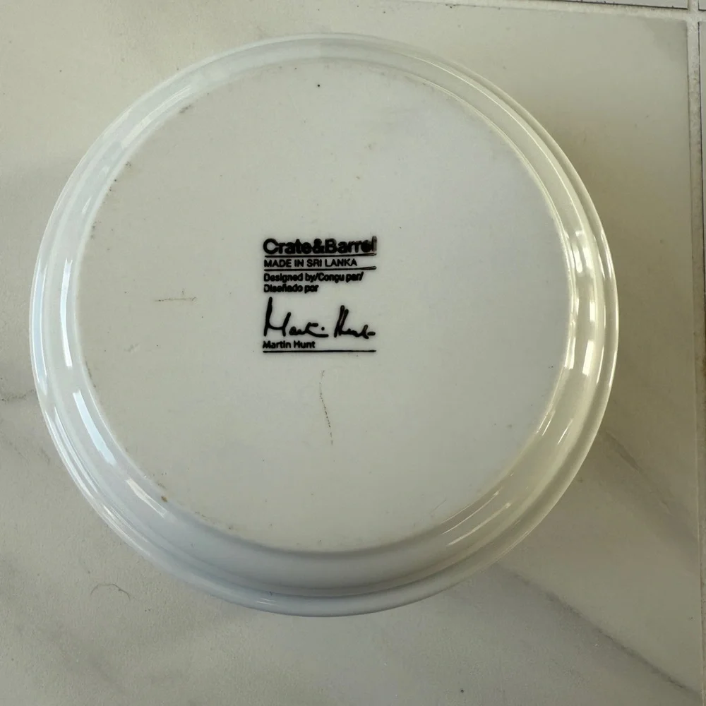 Crate & Barrel White Logan Stacking Cereal Bowl Replacement