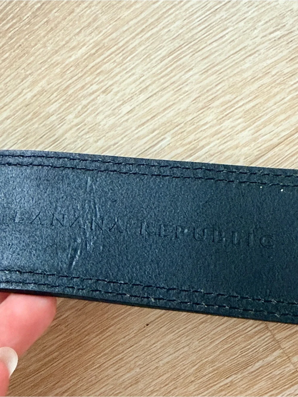 Vintage Y2K Banana Republic Italy Leather Belt Statement Large Buckle Stitch