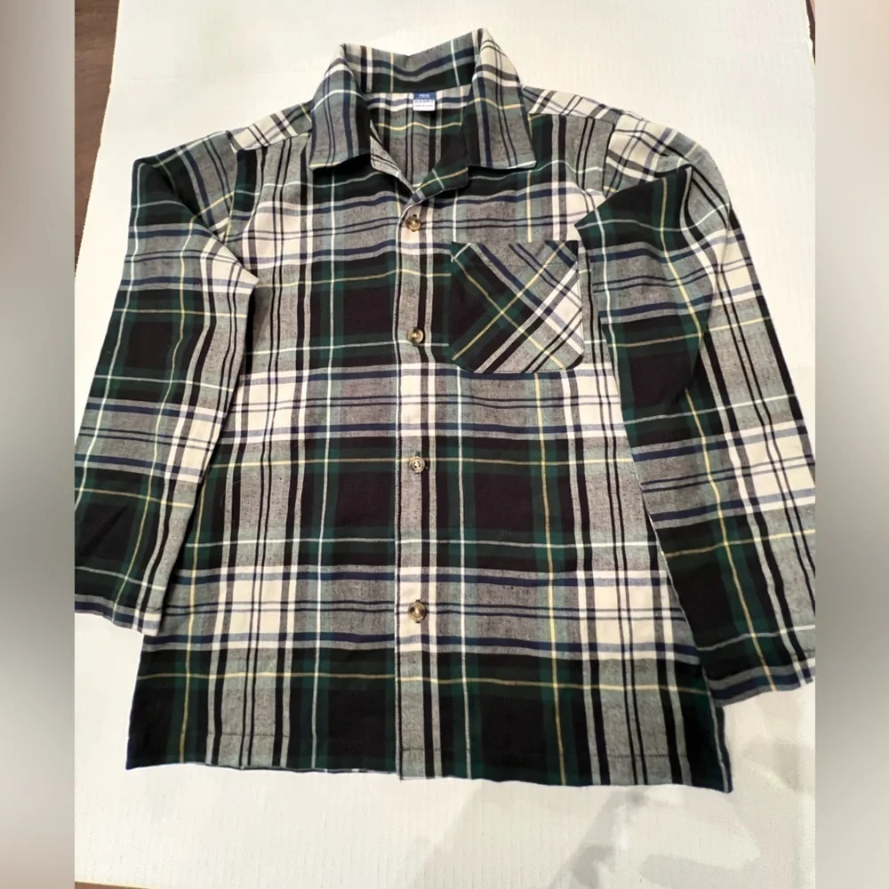 OLD NAVY UNISEX FLANNELSHIRT. SIZE L (10-12) NAVY/BLACK/GREEN/YELLOW/WHITE