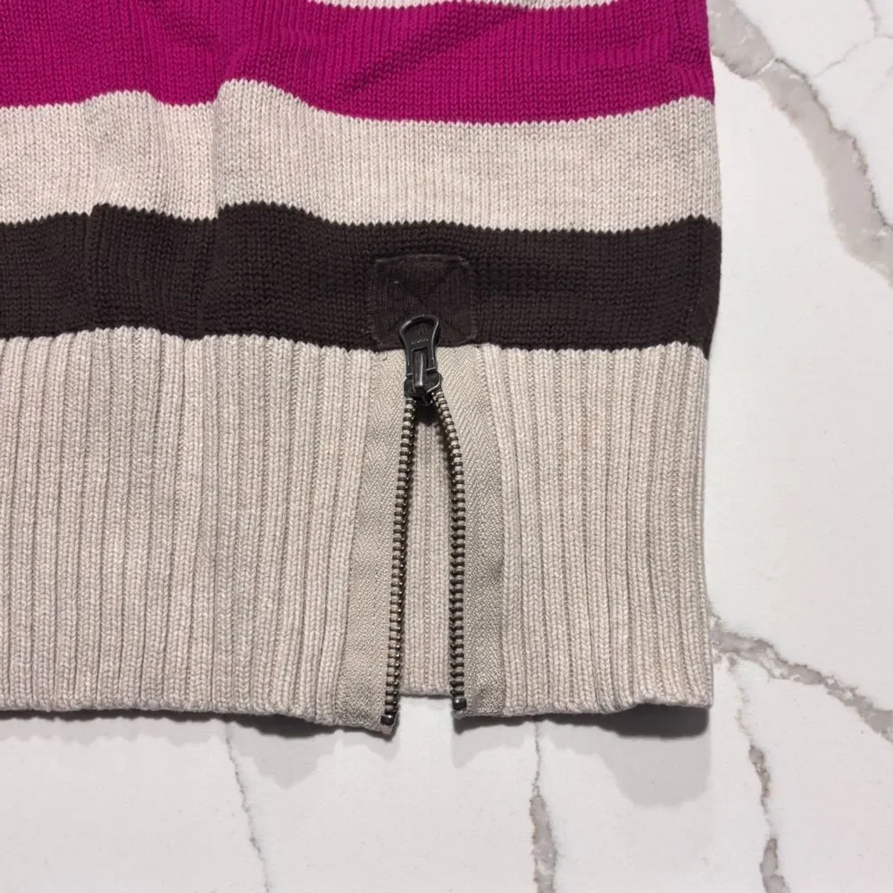 Old Navy | Girls Tan Red Pink Brown Striped Sleeveless Knit Sweater Dress Size S