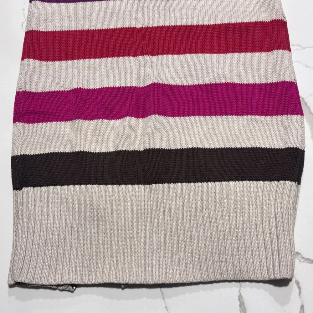Old Navy | Girls Tan Red Pink Brown Striped Sleeveless Knit Sweater Dress Size S