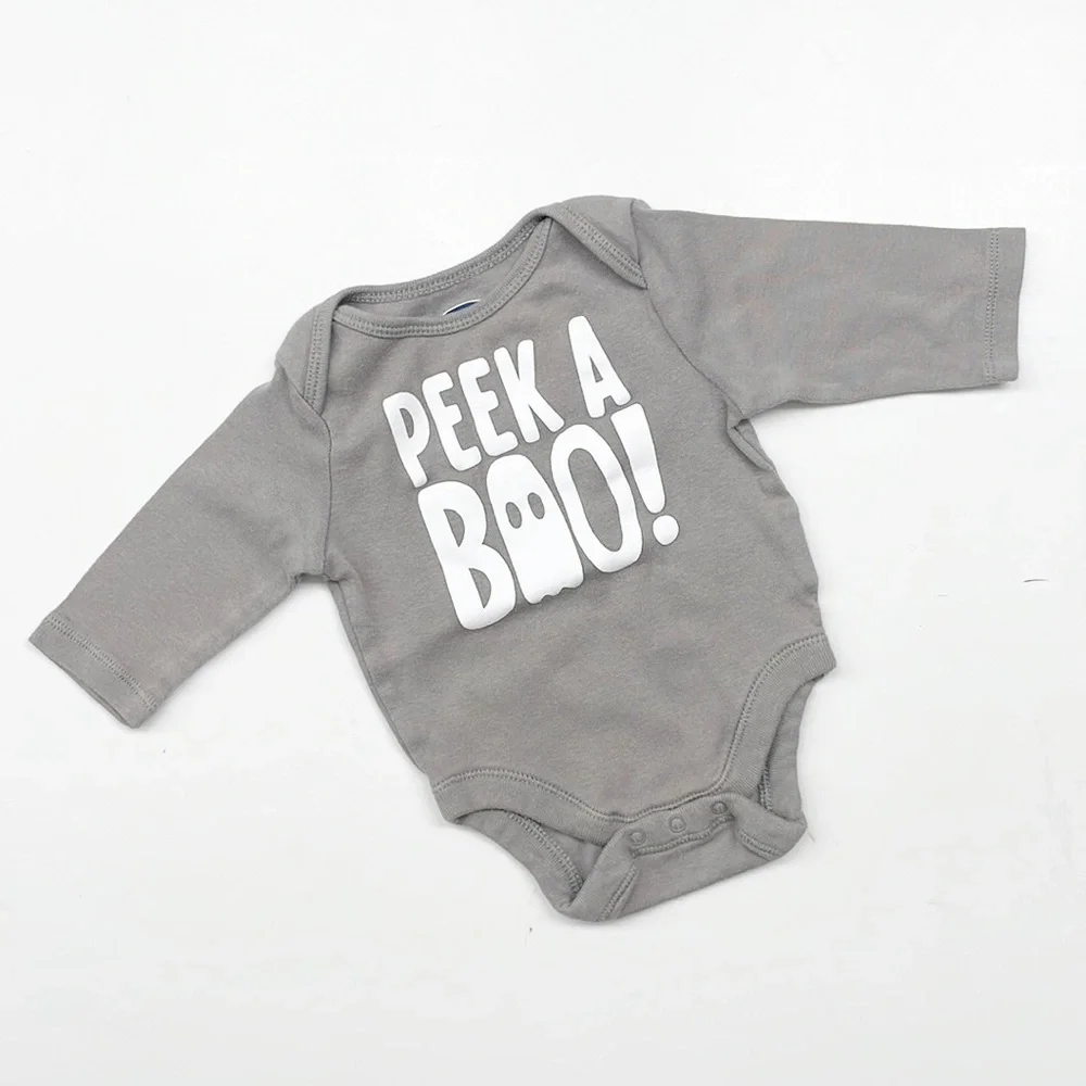 Old Navy Peek A Boo ghost baby bodysuit