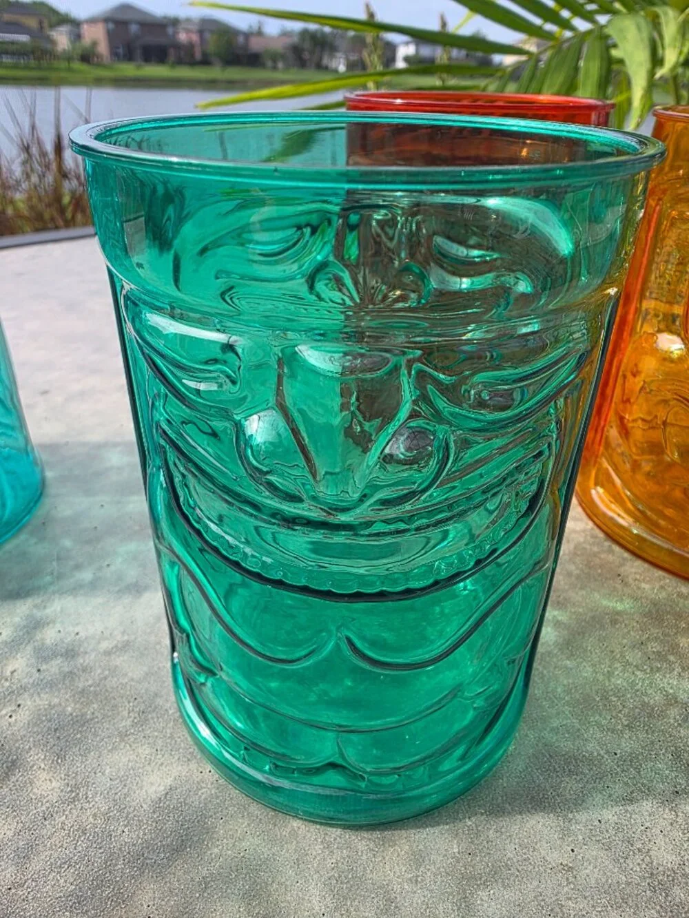 🍹 Set of 4 Reusable Hard Plastic 16-18oz. Tiki Tumblers 🍹