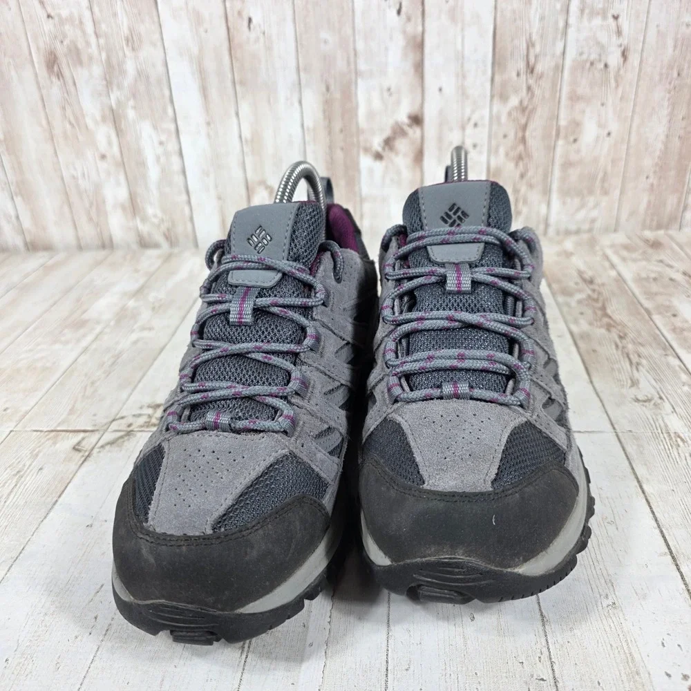 Columbia Redmond V2 Waterproof Hiking Shoes Womens 8 Grey Plum BL5372-053