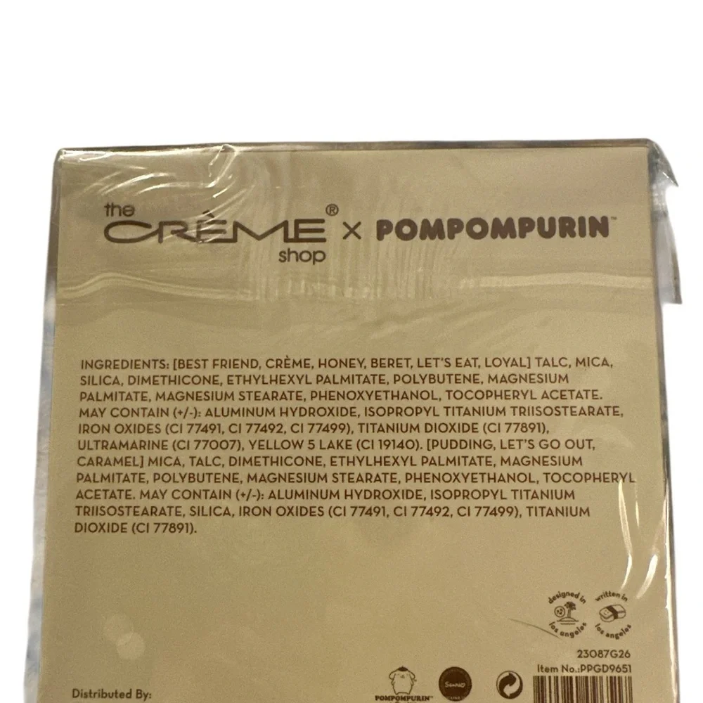 The Crème Shop x Pompompurin Golden Dream Eyeshadow Palette BNWT sealed.