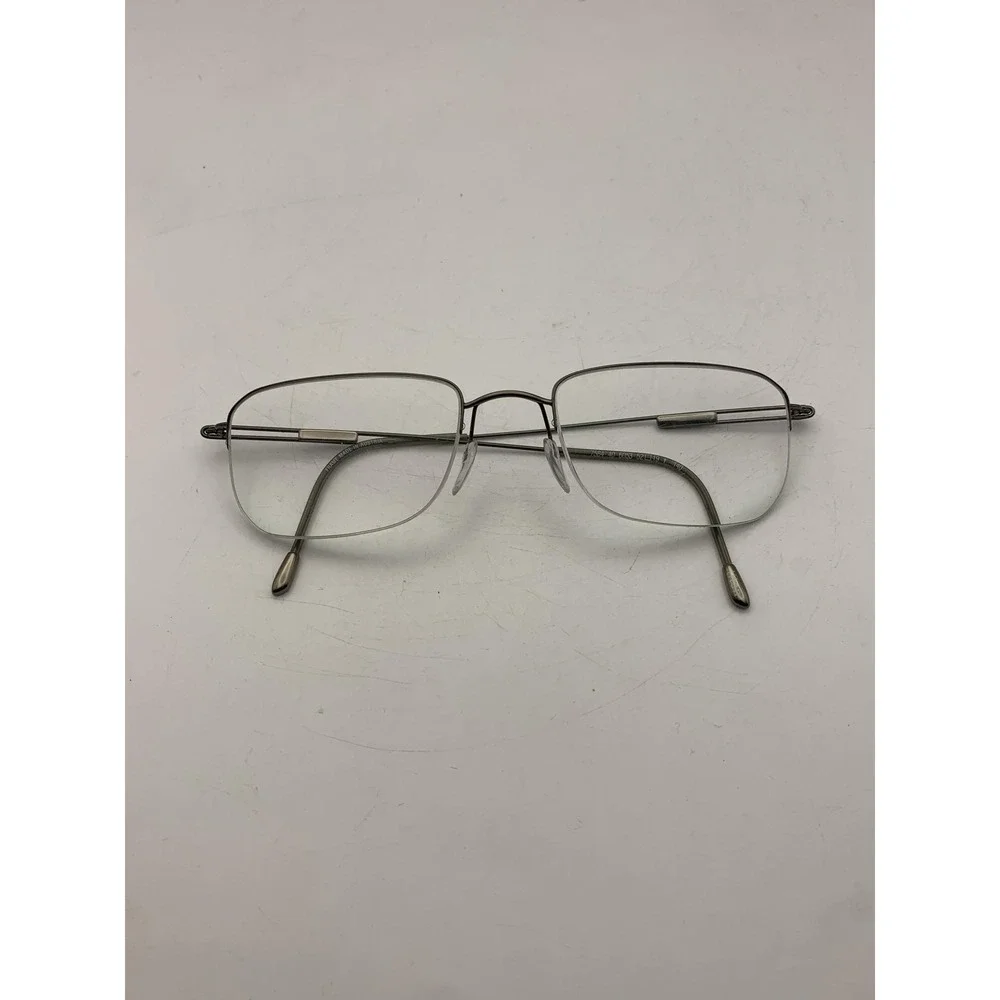 Silhouette Eyeglasses 7584 6053 52-19-140 Silver Square Rectangular Men Titanium