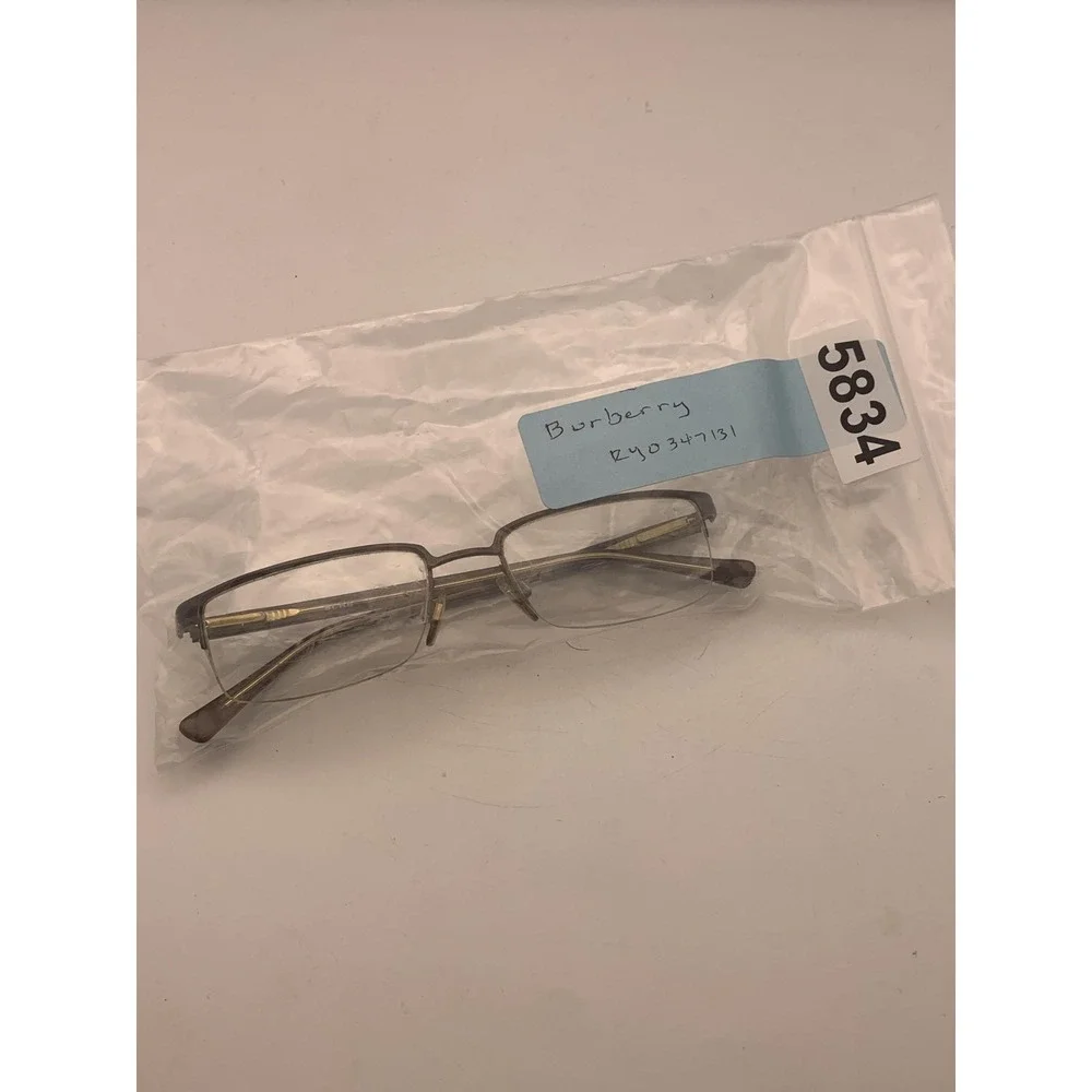 Burberry Eyeglasses 54-17-140 Brown Tortoise Half Rim Rectangular Frame Only