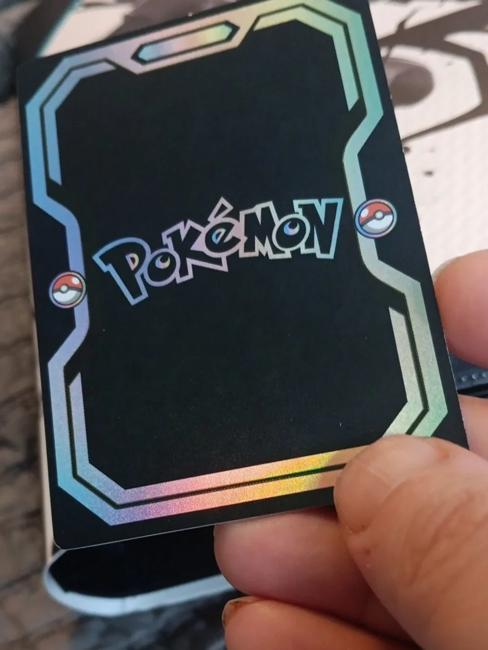 Pokemon Eevee Holographic Card - Brown, Black, Blue Accents