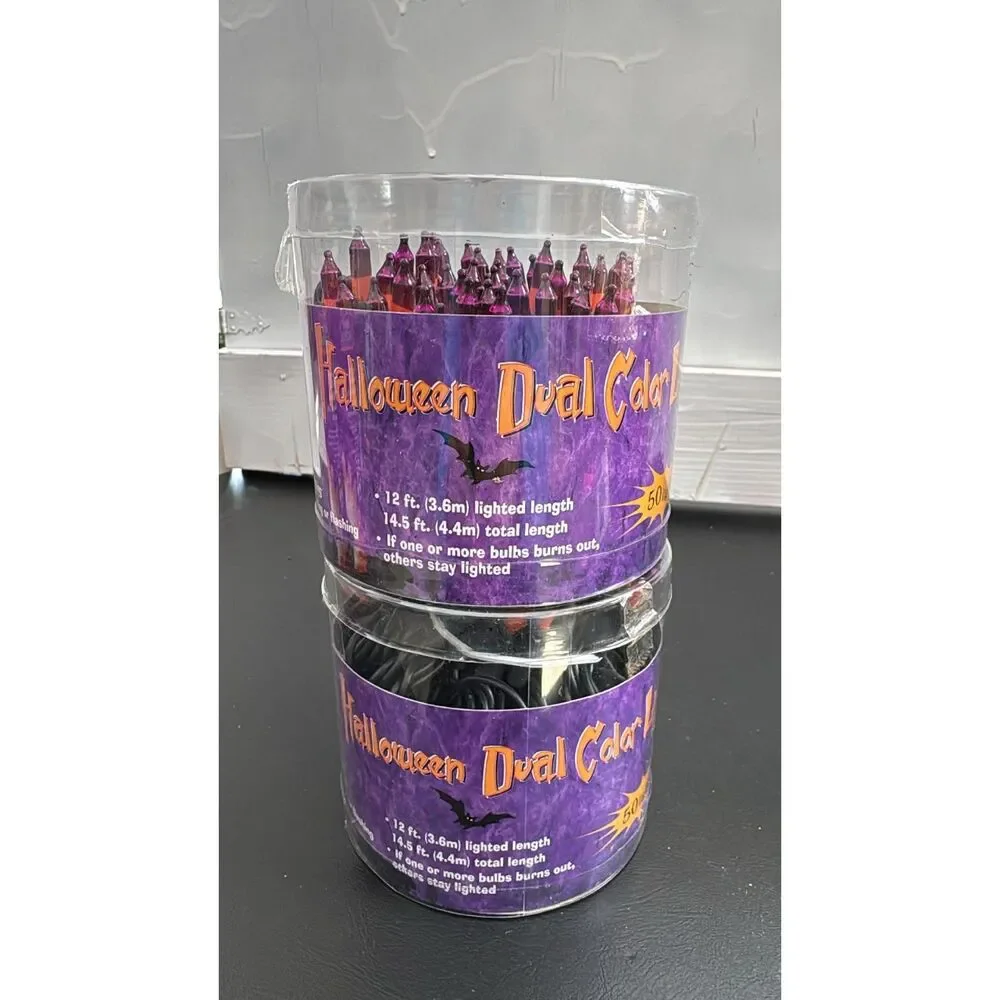 Halloween Lights 8 String  Lights Dual Colors Pumpkin Lights Bat  Lights