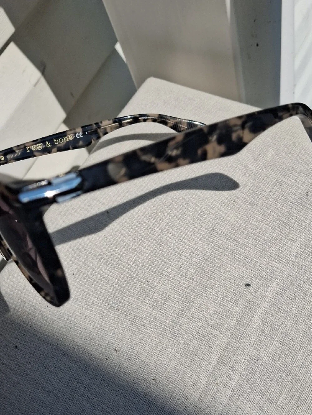 rag & bone Men's Tortoise Frame Sunglasses with Gray Lenses