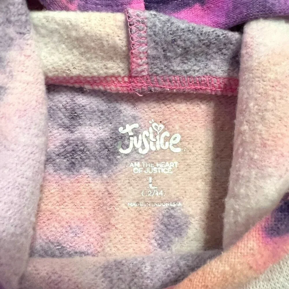 Justice L (12/14) Live Love Tie Dye Hoodie Sweatshirt