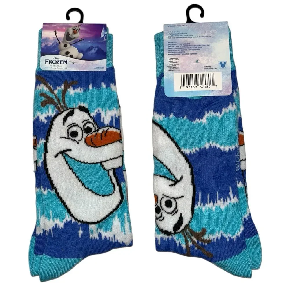 Disney Frozen Novelty Crew Socks Adult Set Size 6-12
