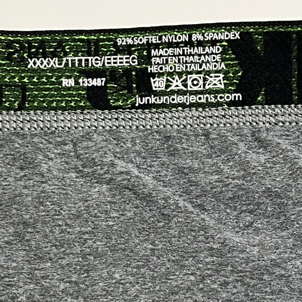 JUNK‎ Underjeans Men's Grey Boxer Briefs Trunk Style Size 4XL/XXXXL NWT