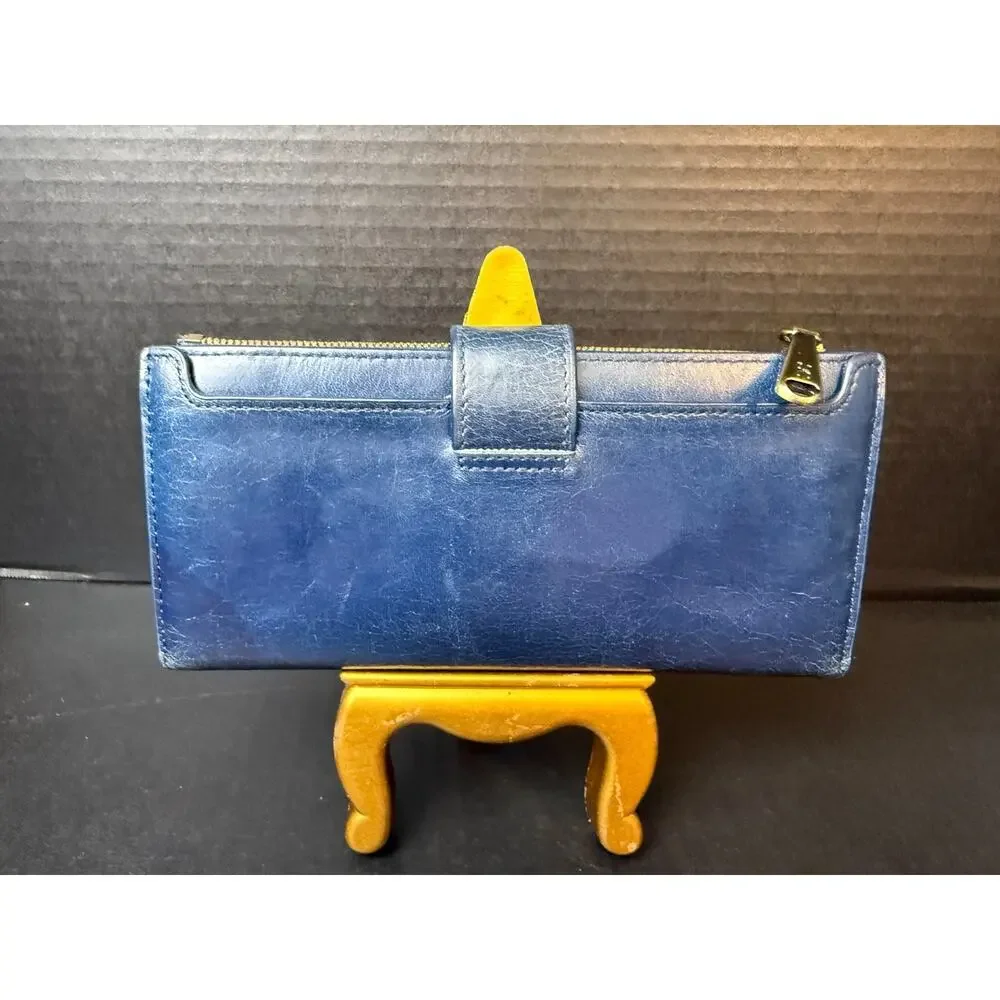 HOBO Navy Blue Leather Clutch Wallet