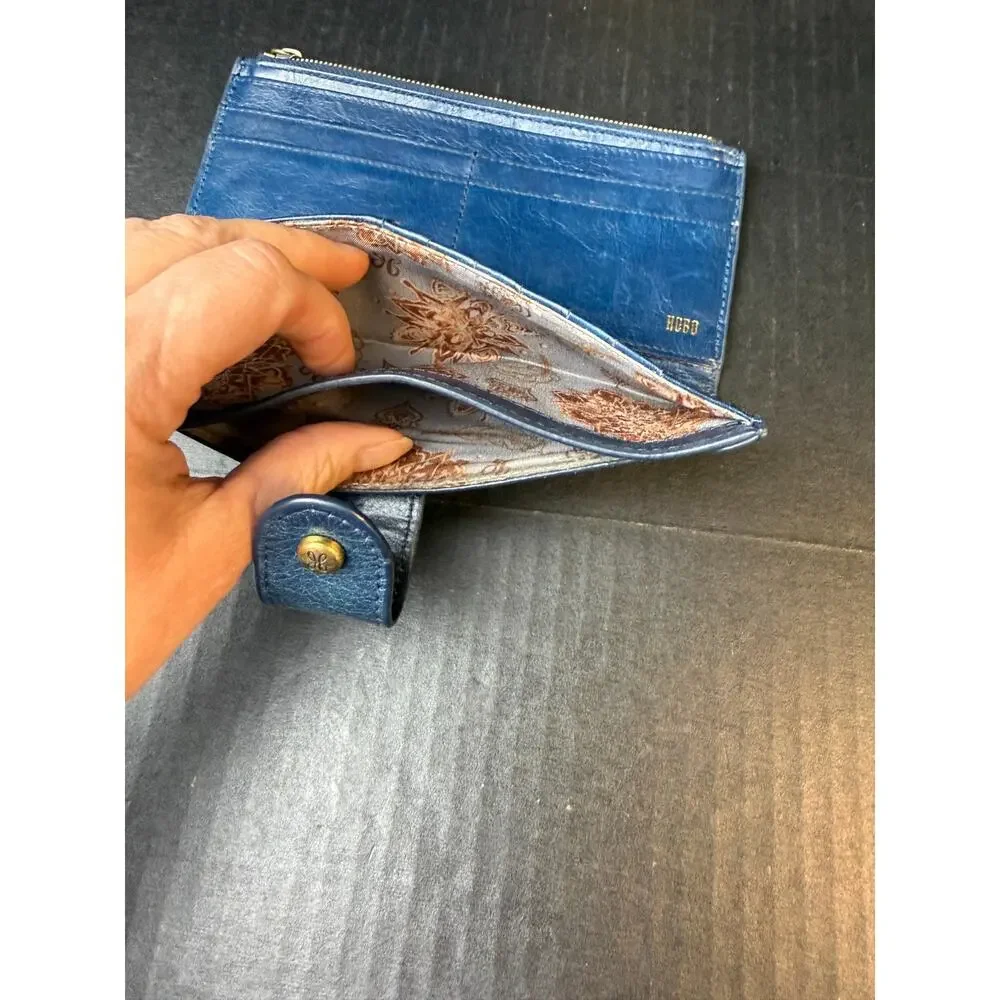 HOBO Navy Blue Leather Clutch Wallet