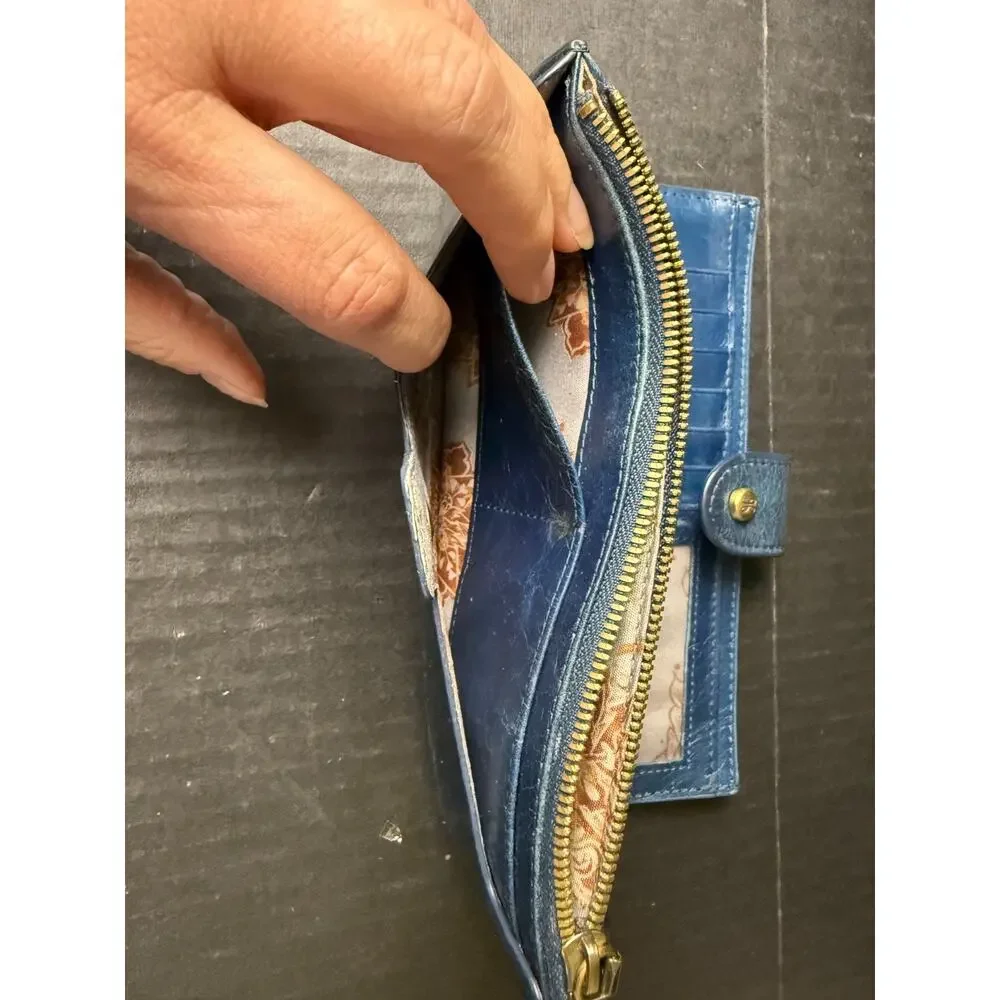 HOBO Navy Blue Leather Clutch Wallet