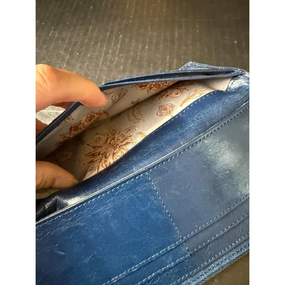 HOBO Navy Blue Leather Clutch Wallet