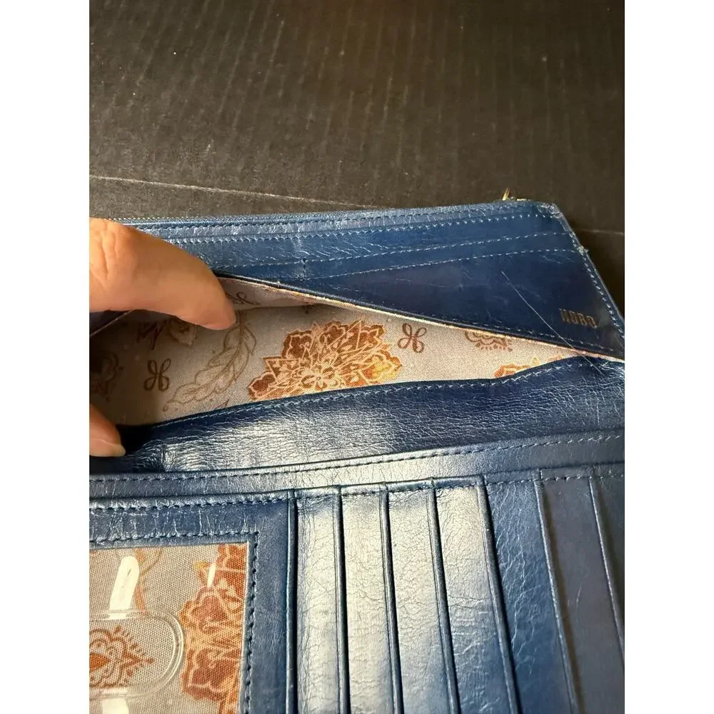 HOBO Navy Blue Leather Clutch Wallet
