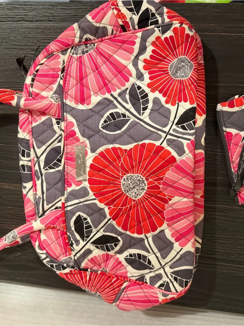 Vera Bradley Pink and Red Floral Quilted Shoulder Bag