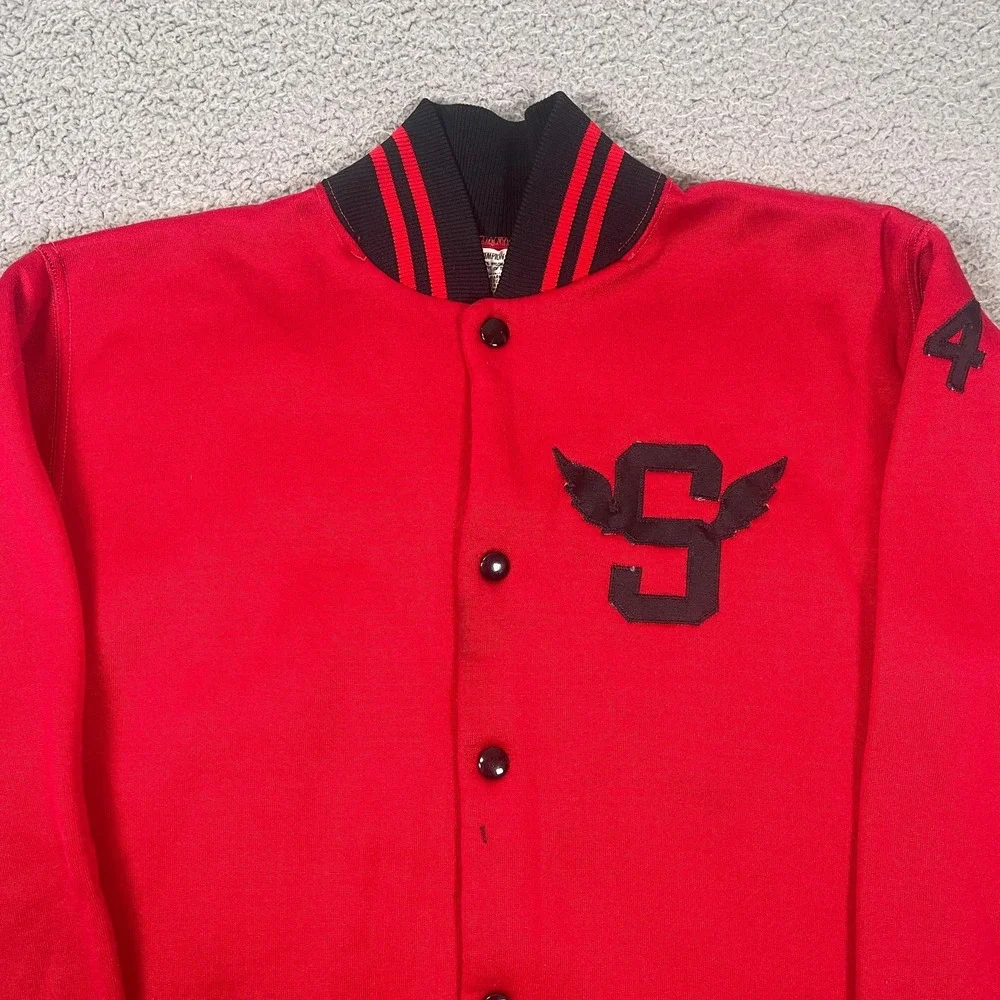 True Vintage 60s Champion University Varsity Jacket Mens M Red College‎ USA