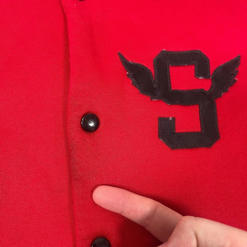 True Vintage 60s Champion University Varsity Jacket Mens M Red College‎ USA