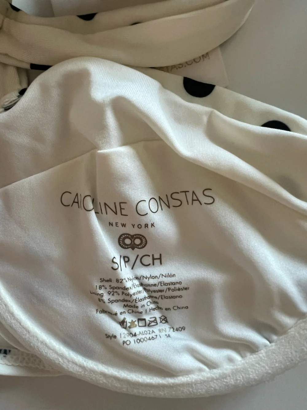 {Caroline Constas} Brand New White Black Polka Dot Bikini SET