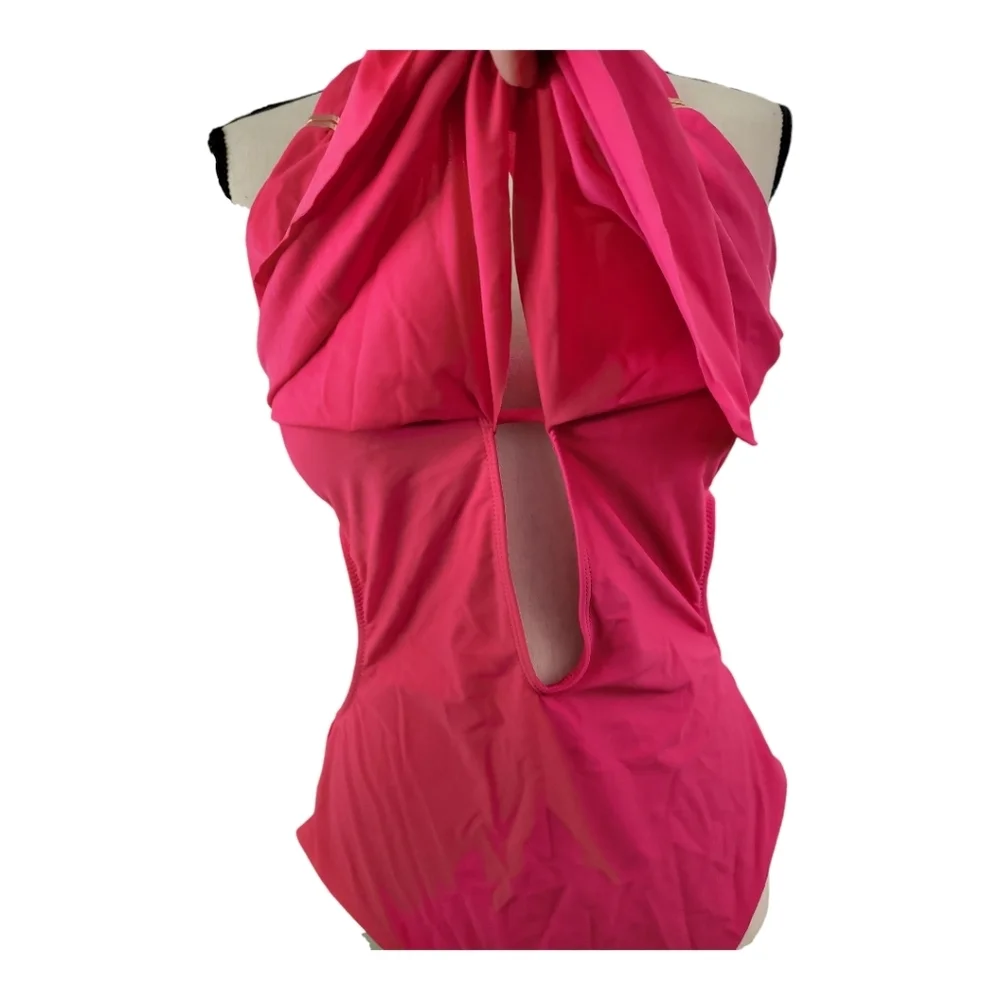 💕Bar III open back one piece swim suit‎ Womens Size Xl Hot Pink