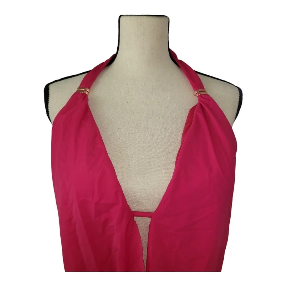 💕Bar III open back one piece swim suit‎ Womens Size Xl Hot Pink