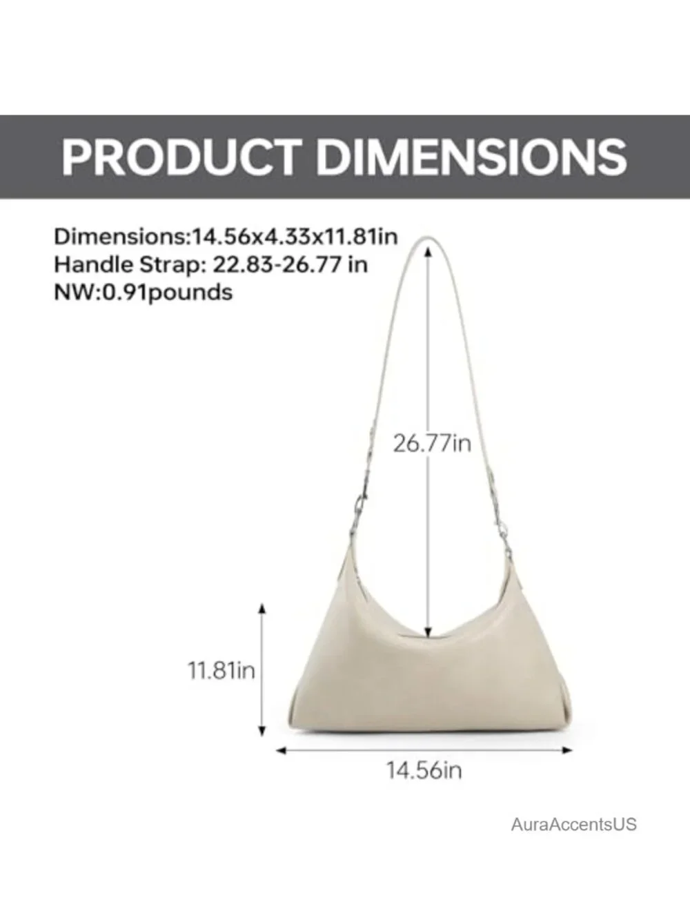 Soft Slouchy Hobo Bag Vegan Leather Shoulder Handbag Zipper Closure