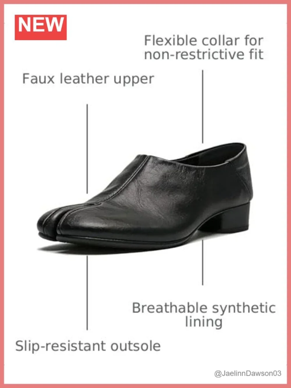 Faux Leather Split Toe Tabi Loafers Women's Slip-On Chunky Low Heel 2-Way