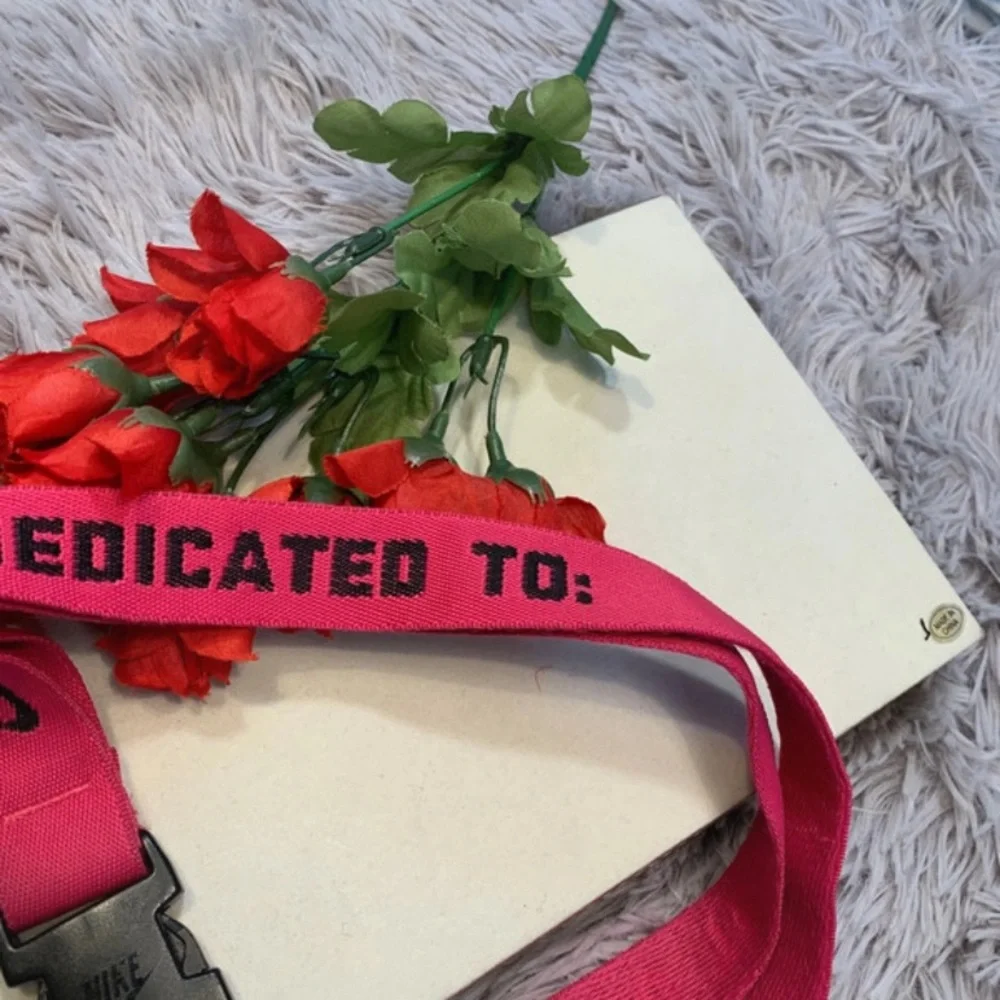 🌹Nike • Pink 'Dedicated To' Adjustable Lanyard