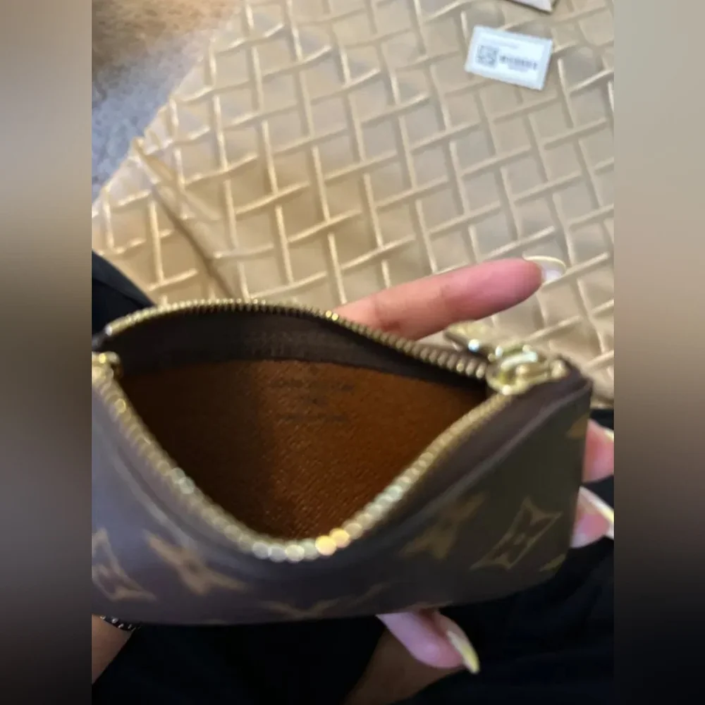 Louis Vuitton Monogram Canvas Key Pouch in Brown with Gold Hardware