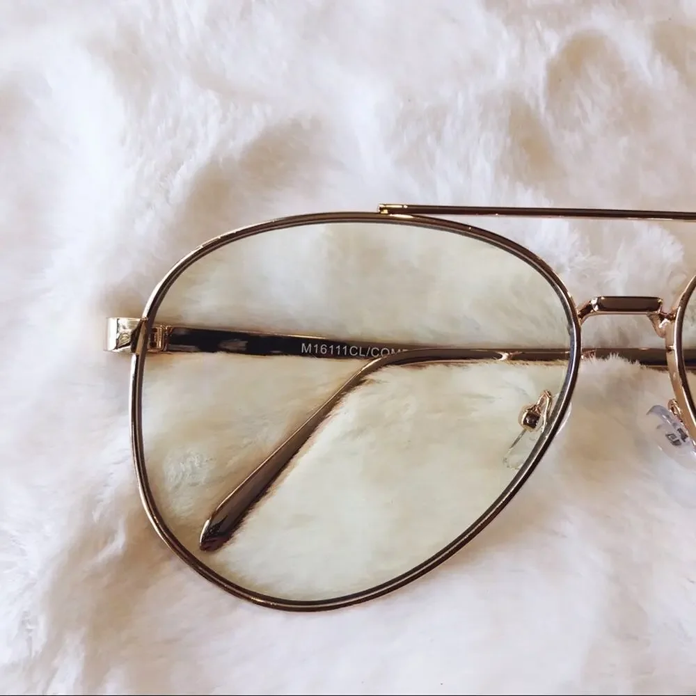 Jane Gold Aviator Computer Blue Light Glasses