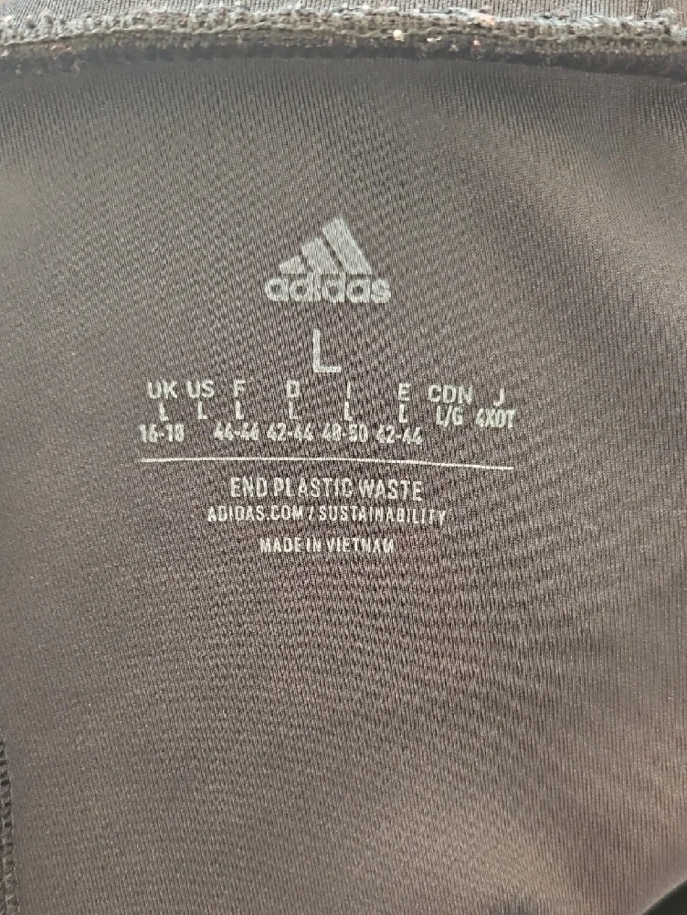 adidas Black Leggings with White Side Stripes Size L/16