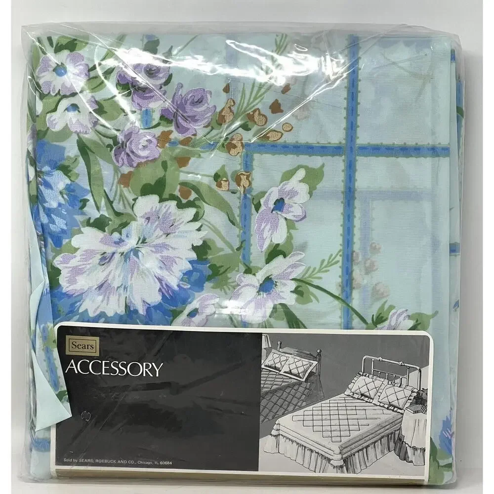 VTG Sears Carnation Floral Curtains Panels Draperies NOS Pair Width: 48” X 84”