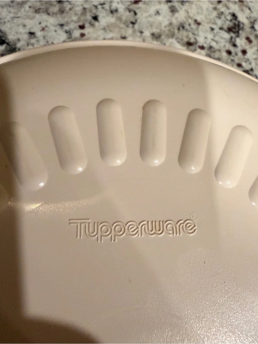Tupperware Cream Party Serving Platter - Smooth Plastic Finish