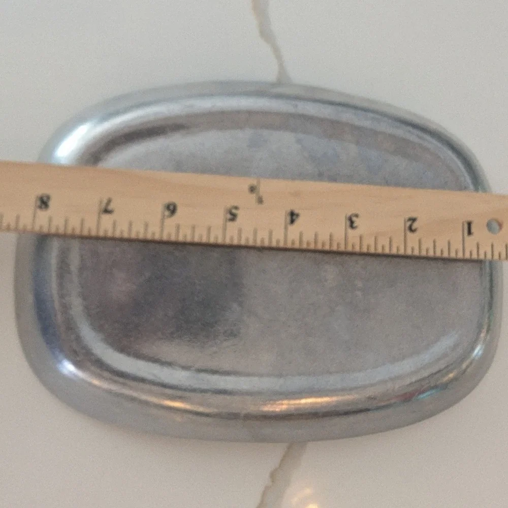 Vtg Wilton Armetale Serving Tray Small Give Us This Day Our Daily Bread Rustic‎