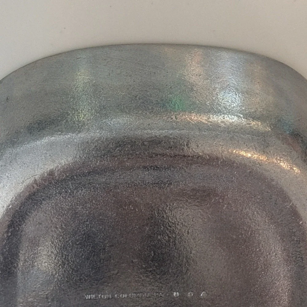 Vtg Wilton Armetale Serving Tray Small Give Us This Day Our Daily Bread Rustic‎