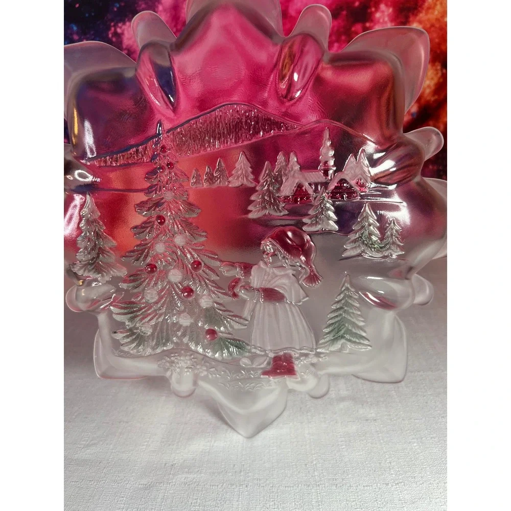 Vintage 1990 Mikasa Christmas Glass Bowl 14.5