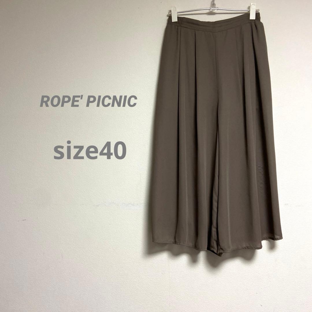 Rope Picnic Women's Gaucho Pants, Sheer Material, Lined, L, Greige