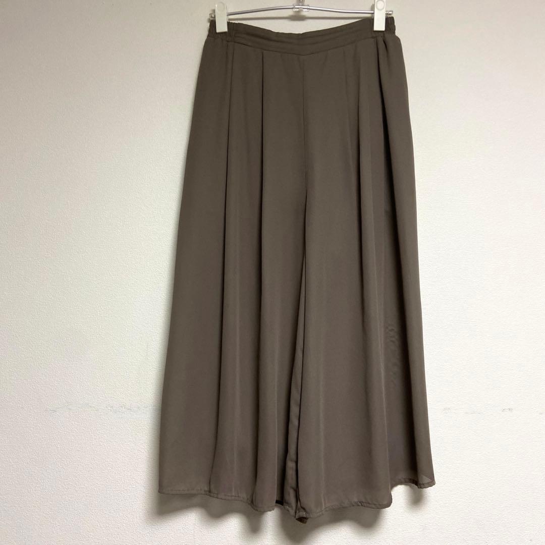 Rope Picnic Women's Gaucho Pants, Sheer Material, Lined, L, Greige