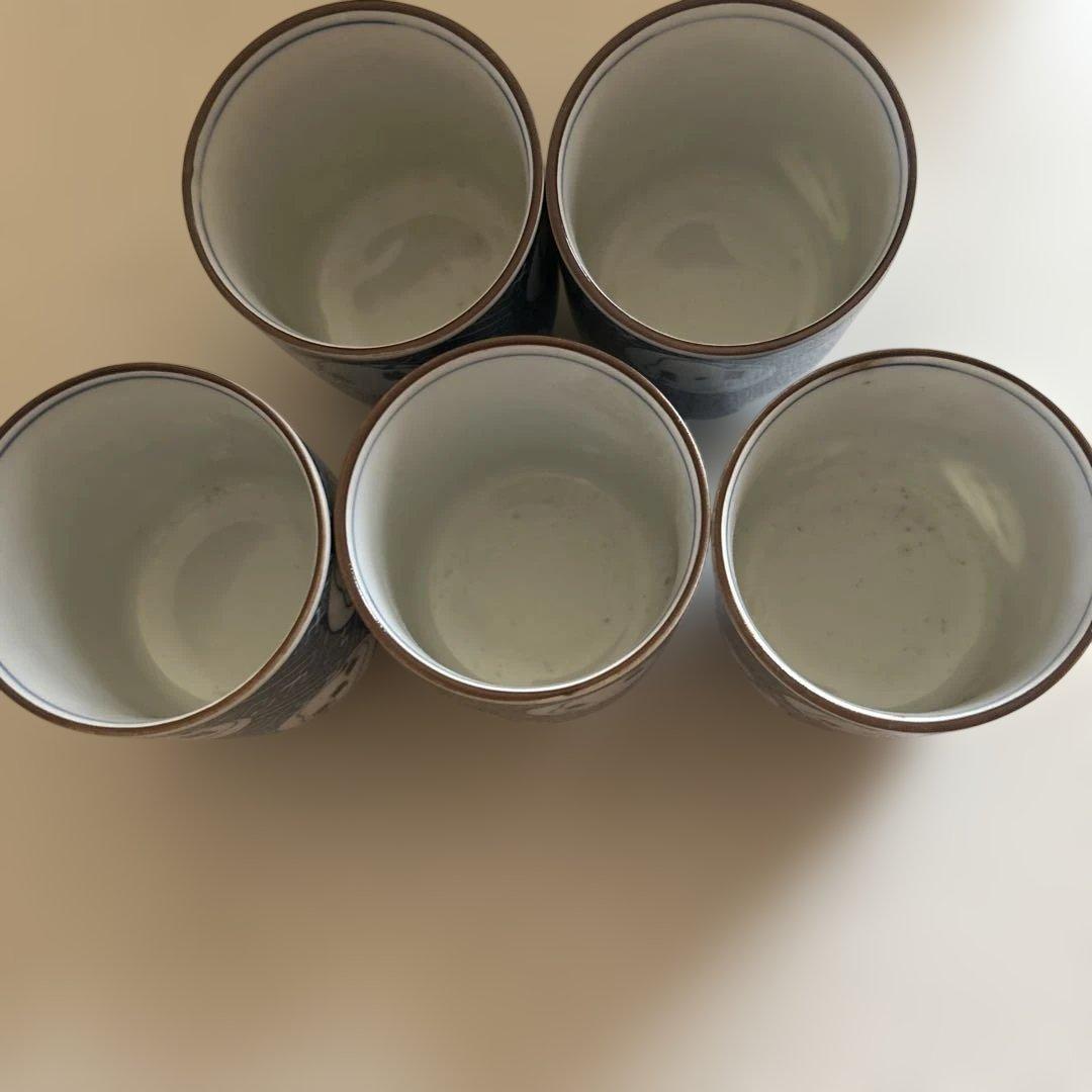 Showa Retro Sumo Wrestling 5-Piece Teacup Set